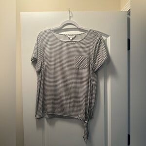 LC Lauren Conrad Black and White Checkered Top, M